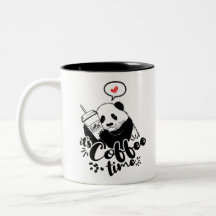 Panda loves coffee
