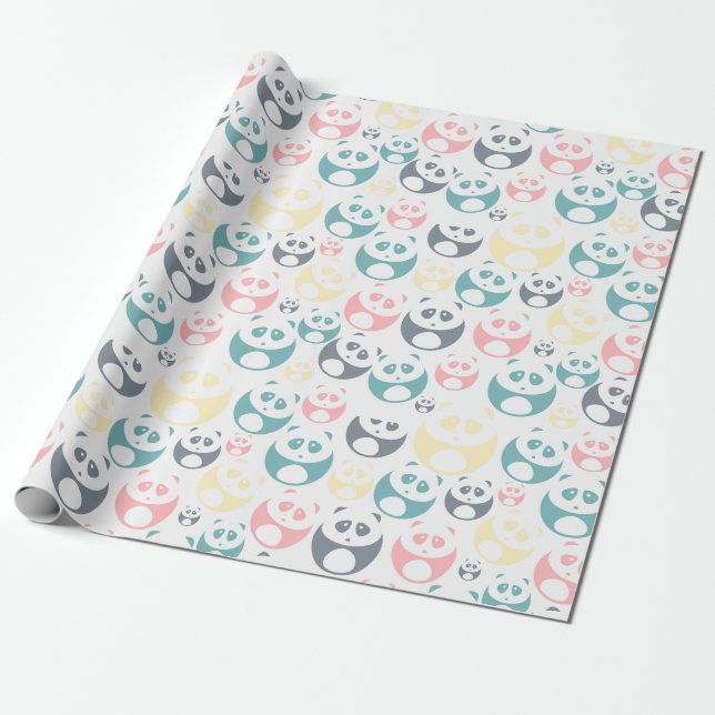Panda Magic: Adorable Wrapping Paper Design (Unrolled)