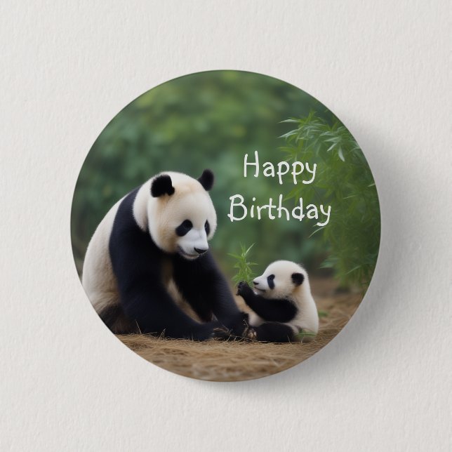 Panda Mama and Baby Button (Front)