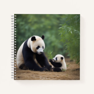Panda Mama and Baby Jigsaw Puzzle Notebook