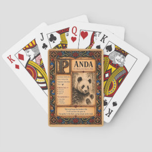 Panda, Mediaeval Bestiary Art Playing Cards