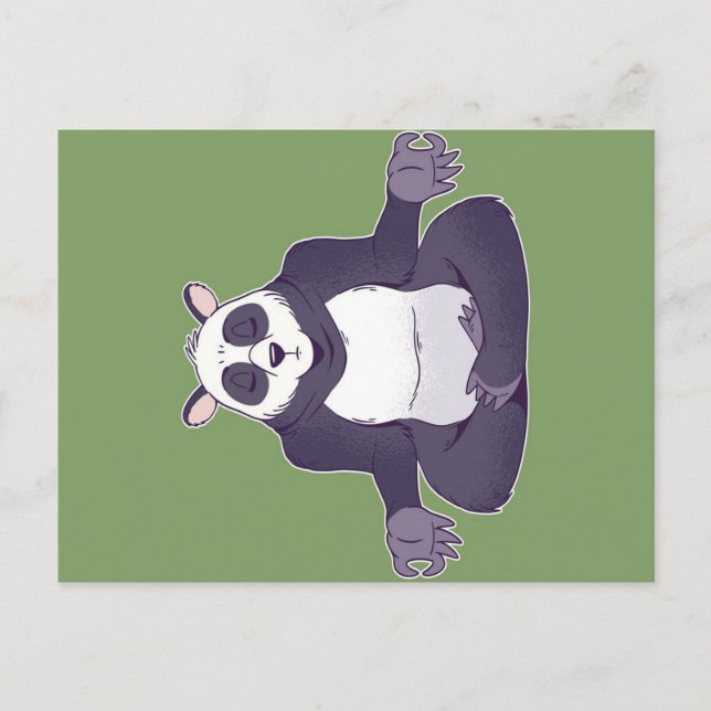 Panda Meditating Holiday Postcard (Front)