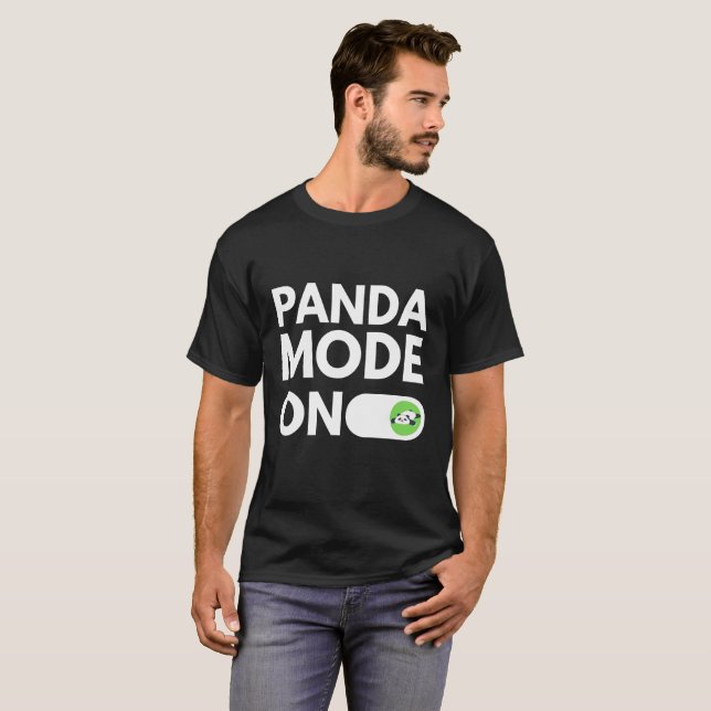 Panda Mode On Cute Animal Toggle Switch T-Shirt (Front Full)