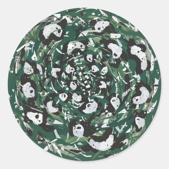 Panda-monium Classic Round Sticker (Front)