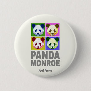 Panda Monroe Bear Pop Art Portrait 6 Cm Round Badge