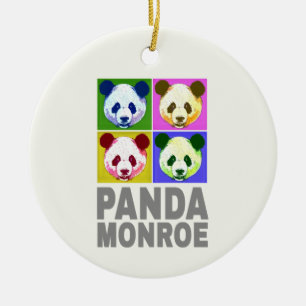 Panda Monroe Bear Pop Art Portrait Ceramic Ornament