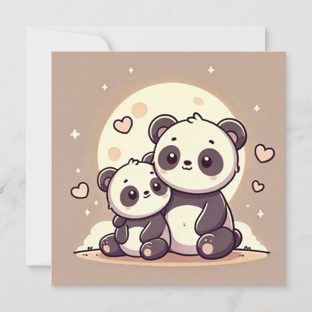 Panda Moon Love Card (Front)