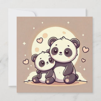 Panda Moon Love Card