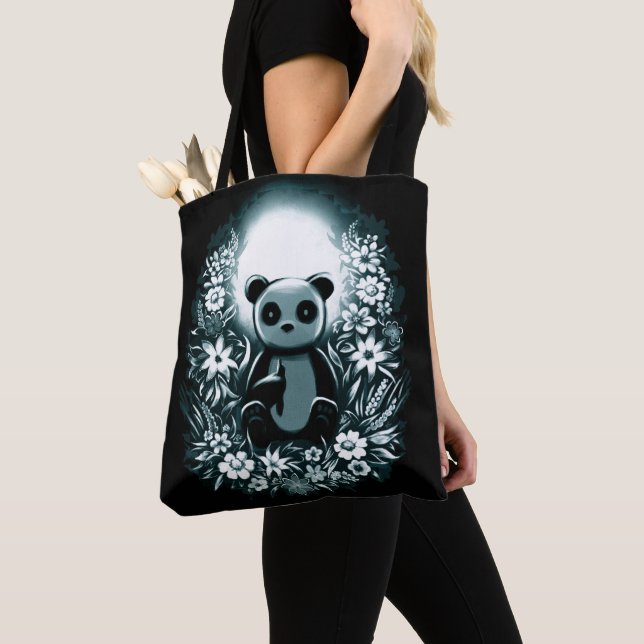 Panda Moon Tote Bag (Close Up)