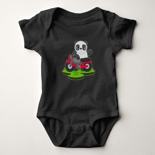 Panda Motorcycle Baby Bodysuit (Front)