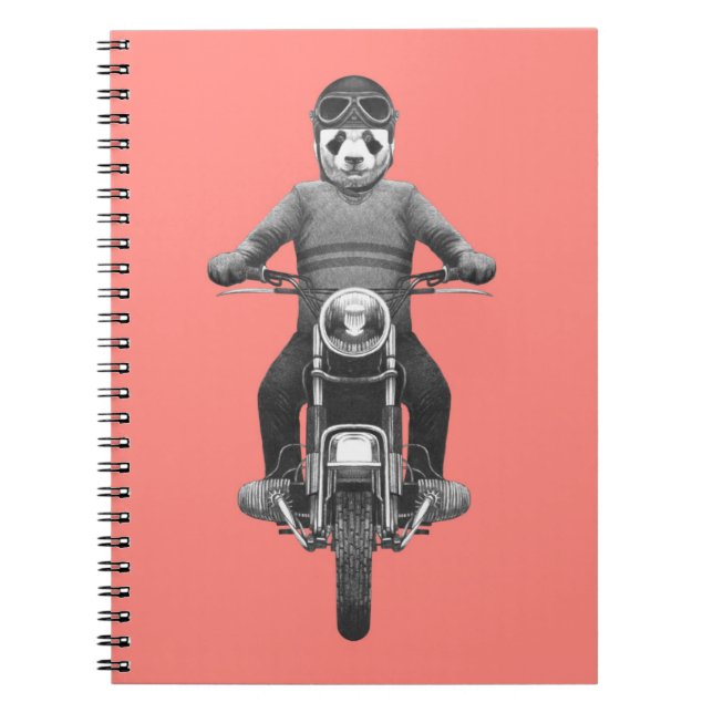 Panda Motorcyle Rider Notebook (Front)