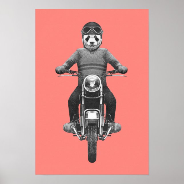 Panda Motorcyle Rider Poster (Front)