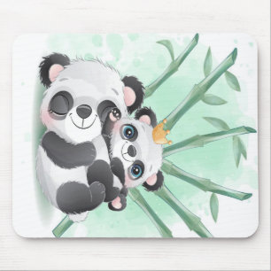 Panda Mum and Baby Gift For Kids Mouse Pad