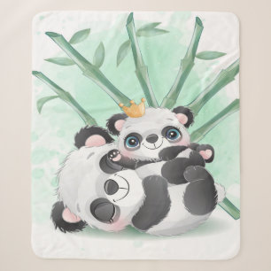 Panda Mum and Baby Gift For Kids Sherpa Blanket