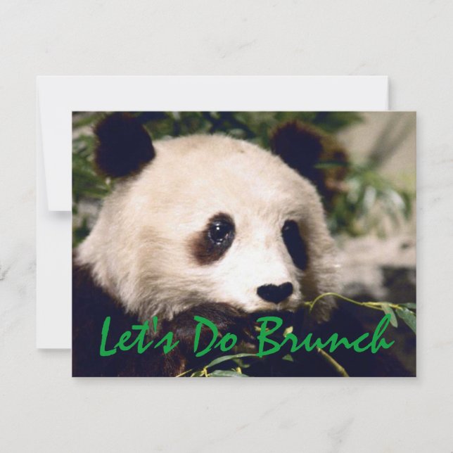 Panda Munching Greens INVITATION ~ EZ2 CUSTOMIZE! (Front)