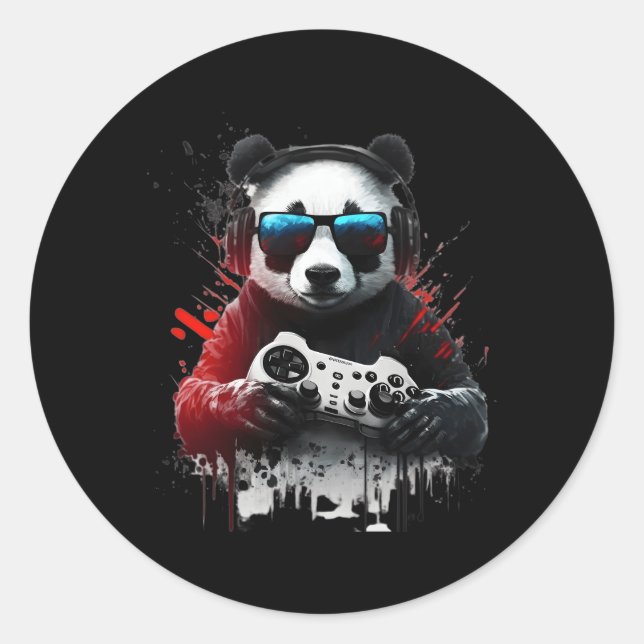 Panda Music Dj Controller Gaming Panda Classic Round Sticker (Front)