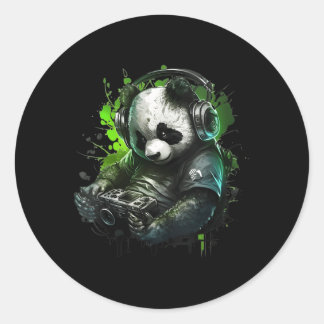 Panda Music Dj Controller Gaming Panda Classic Round Sticker