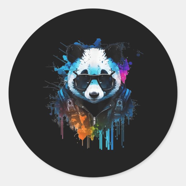 Panda Music Dj Controller Gaming Panda Classic Round Sticker (Front)