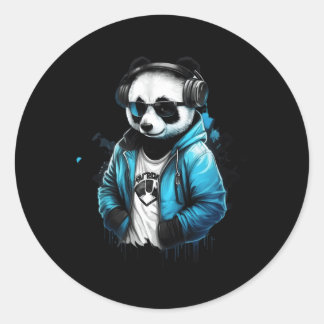 Panda Music Dj Controller Gaming Panda Classic Round Sticker