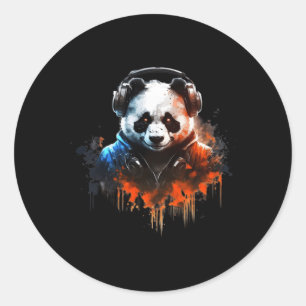 Panda Music Dj Controller Gaming Panda Classic Round Sticker