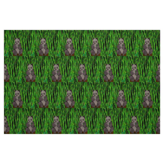 Panda - Natural Linen Fabric (Fat Quarter)