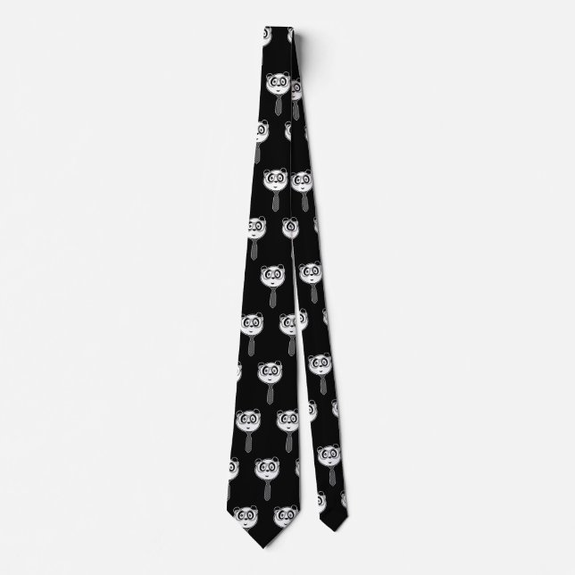 Panda Nerd - Black and White  Tie (Front)