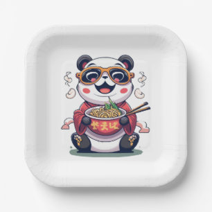 Panda Noodles Paper Plate