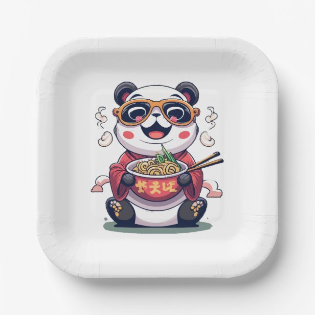 Panda Noodles Paper Plate (Front)