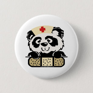 Panda Nurse 6 Cm Round Badge