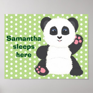 Panda nursery poster