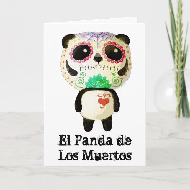 Panda of The Day of The Dead Card (Front)