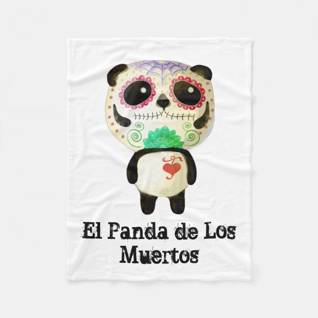 Panda of The Day of The Dead Fleece Blanket (Front)