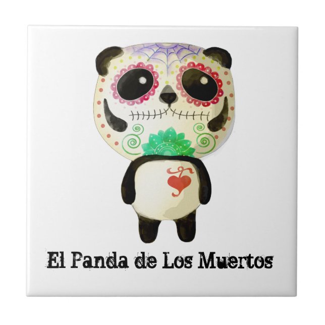 Panda of The Day of The Dead Tile (Front)