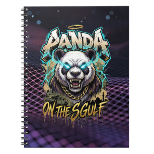 Panda on the Gulf - Edgy Urban Streetwear Graphic Notebook
