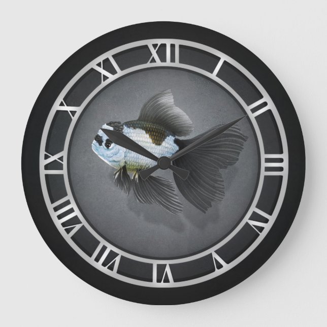 Panda Oranda Goldfish Clock (Front)
