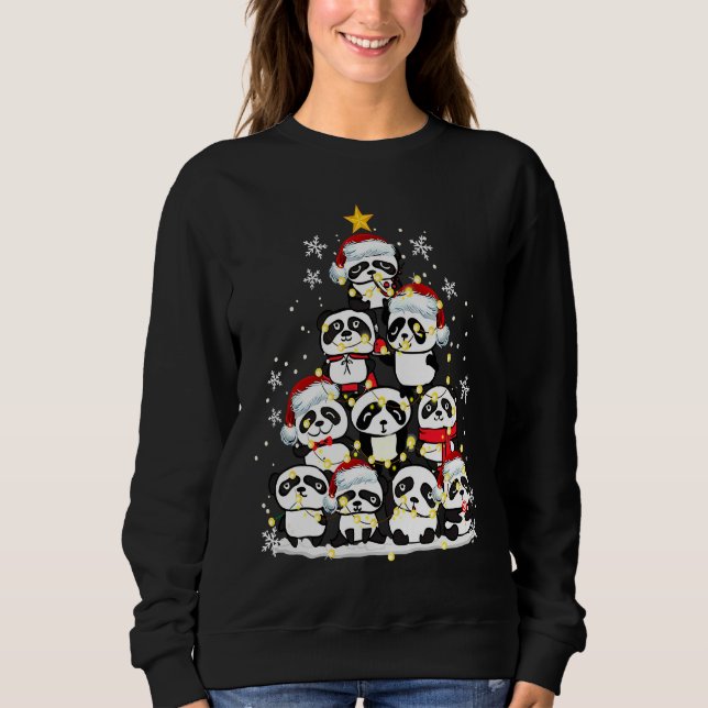 Panda Ornament Decoration Christmas Tree Xmas Sweatshirt (Front)