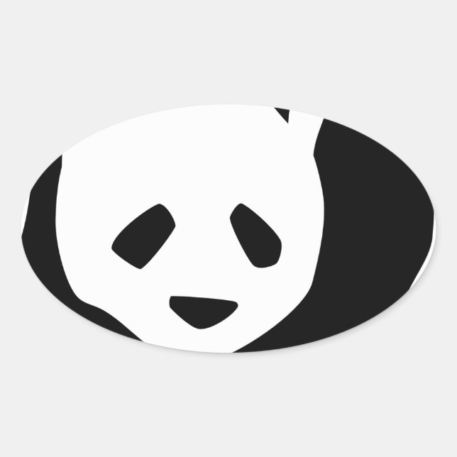 Panda Oval Sticker (Front)