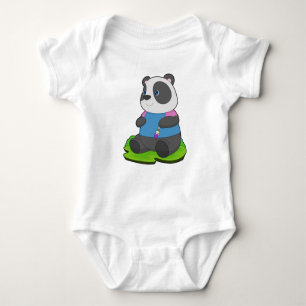 Panda Painter Paint brush Baby Bodysuit