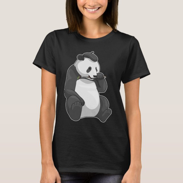 Panda Painter Paint brush T-Shirt (Front)