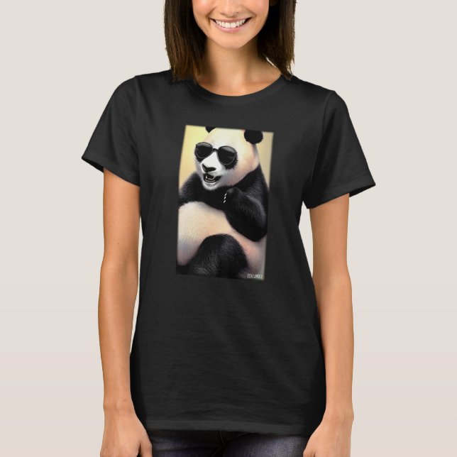 Panda Panda Bear Sunglasses Wildlife Animals Zoo F T-Shirt (Front)