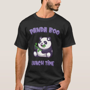 Panda PandaBoo Eating Bamboo Grass LunchTime T-Shirt