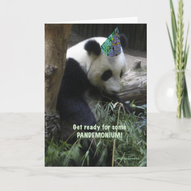Panda pandemonium birthday party invitation! invitation (Front)