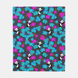 Panda Paradise Bloom Fleece Blanket
