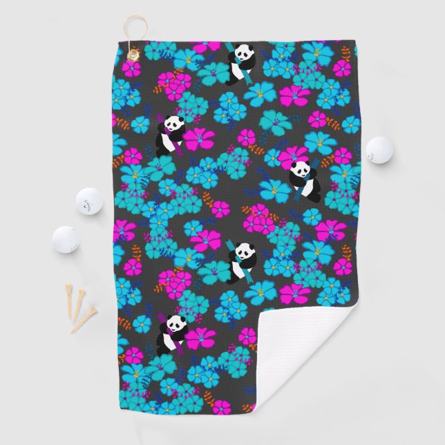 Panda Paradise Bloom Golf Towel (InSitu)