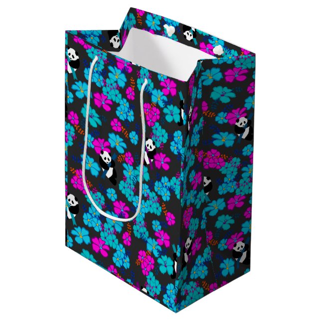 Panda Paradise Bloom Medium Gift Bag (Front Angled)