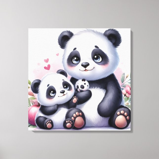 Panda Parenthood Canvas Print (Front)