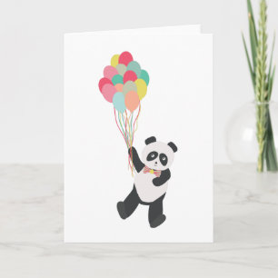 Panda Party - Birthday Panda with Balloons Card