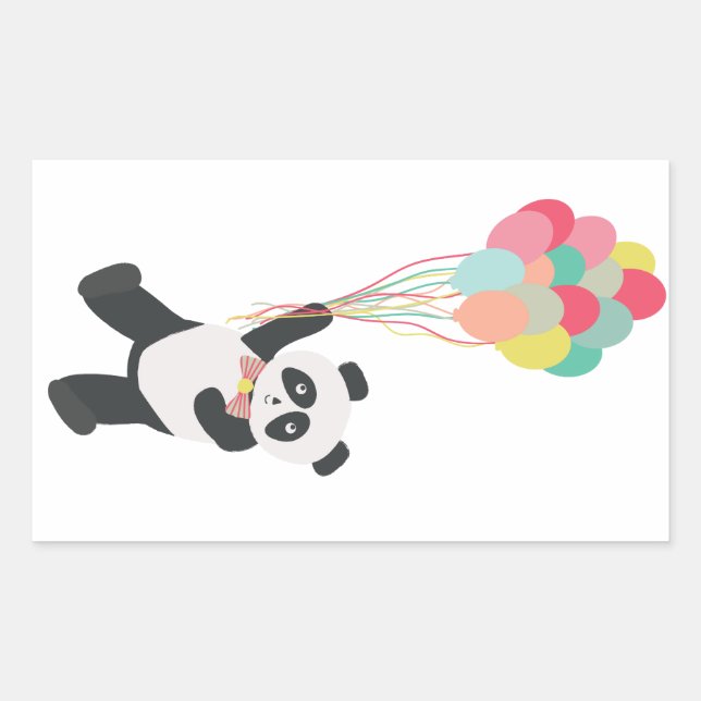 Panda Party - Panda with Balloons Sticker (Front)