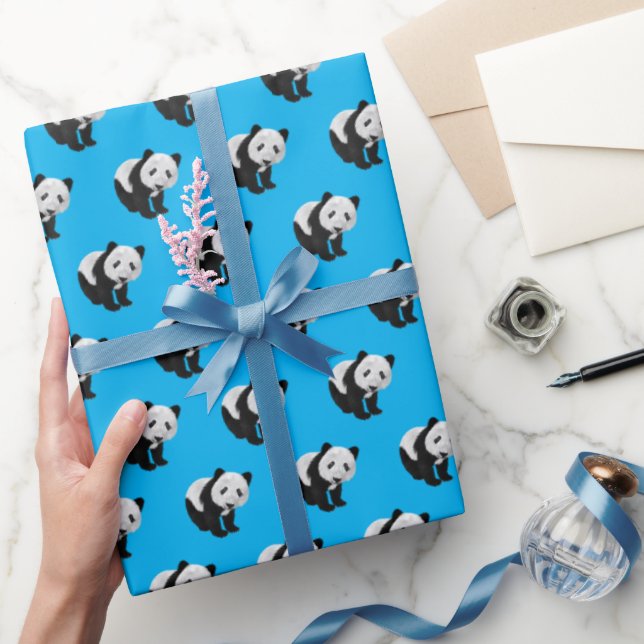 Panda Pattern - Background colour changeable  Wrapping Paper (Gifting)