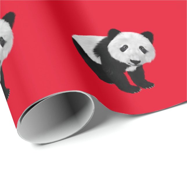 Panda Pattern - Background colour changeable  Wrapping Paper (Roll Corner)